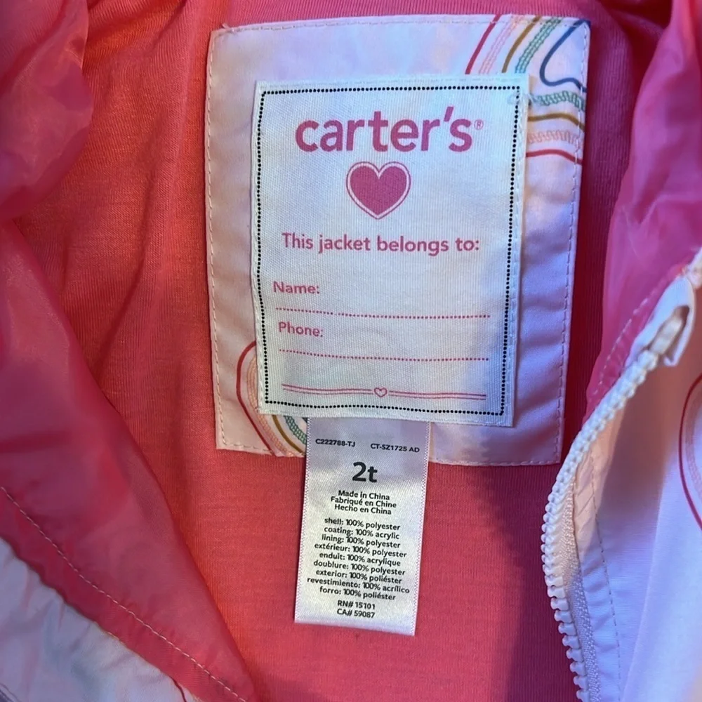 Carter's Light Pink Heart Print Jacket